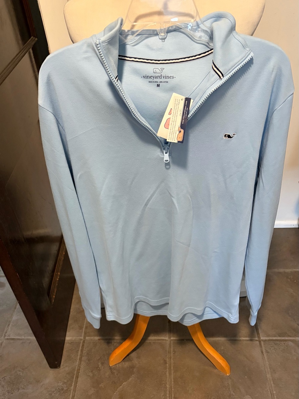 Vineyard Vines Men’s Light Blue 1/4 Zip Pullover nwt